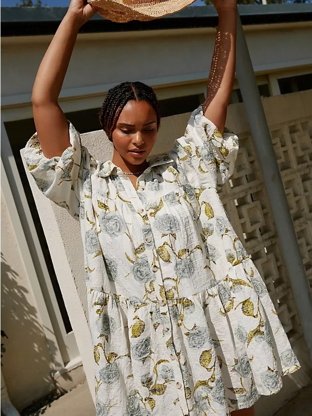Anthropologie En Saison Mallory Shirt Dress Sz S Oversized Babydoll Coastal - Picture 3 of 12